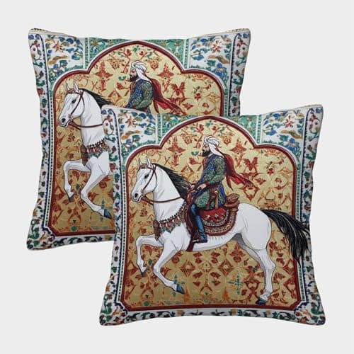 Image of 2 Pack Fantasy Traditional Style 3D Image Knight Printed Single-sided Cushion Cover 40x40cm