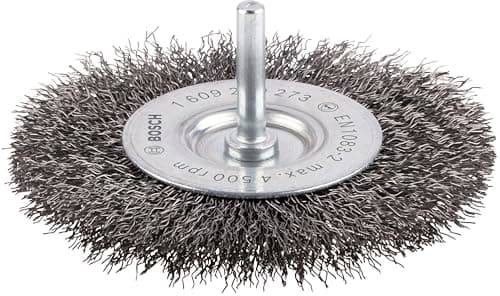 Image of Bosch 1x PRO Steel Longlife Wire Wheel, Crimped Wire for 6 mm Cylindrical Shank and Drill (Ø 100 mm, Professional Accessory Rotary Drill/Drivers)