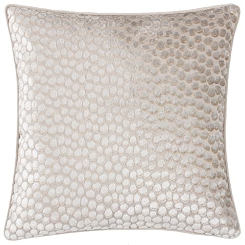 Image of furn. Hoem Lanzo Cut Velvet Piped Cushion Cover – Velvet Piped Trim Zip Closure (Moonbeam – 45 x 45cm)