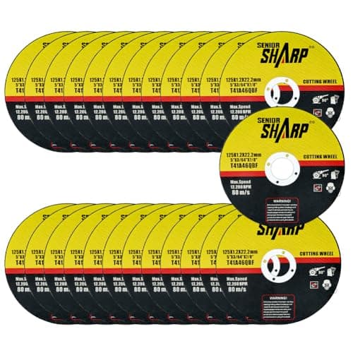 Image of URAQT Cutting Discs for Angle Grinder 25 Pack, 125mm Thin1.2mm Professional Abrasive Cutting Discs, Stainless Steel Cut off Wheel for Angle Grinder for Cuttings Steel, Iron, Aluminum, Ferrous Metals