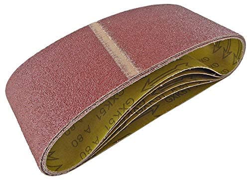 Image of Sanding Belt 100mm X 610mm 80 Grit (Pk5), Abrasive Colour Maroon, Abrasive Grade P80, Abrasive Type Belt, Length 610mm, Toolpak - 100 X 610mm Sanding Belts, Width 100mm, Weight 385G