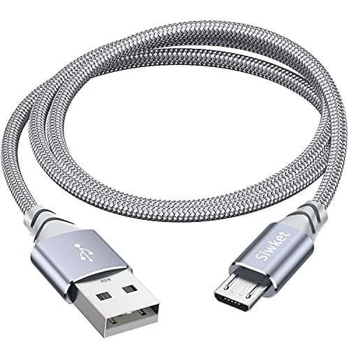 Image of Siwket Micro USB Charging Cable 3M Braided USB A to Micro Android Charger Cable Data Sync Cord for Samsung Galaxy J7,S7,S6,Kindle Fire,Fire HD Tablets,PS4 Controller,Sony,HTC,LG,Motorola,Huawei Grey