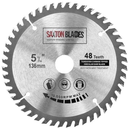 Image of Saxton TCT Circular Wood Saw Blade 136mm x 20mm (16mm Ring) x 48 Teeth Compatible with Bosch Makita etc