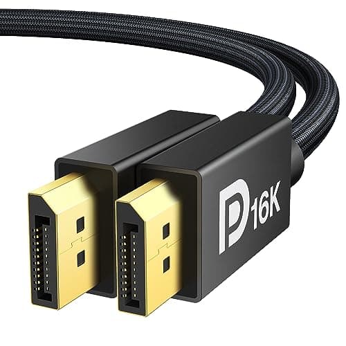 Image of IVANKY 16K 80Gbps DisplayPort Cable 2.1, DP Cable 16K@60Hz, 8K@240Hz, 4K@540Hz/480Hz/240Hz, Support HDR10 HDCP2.3 UHBR20 DSC1.2a FreeSync G-Sync, for Gaming Monitor Graphics Card TV PC 2M/Black