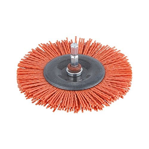 Image of wolfcraft nylon wire wheel brush - 1502000 - aggressive - cleaning derusting polishing - many times the service life of wire brushes - for drills