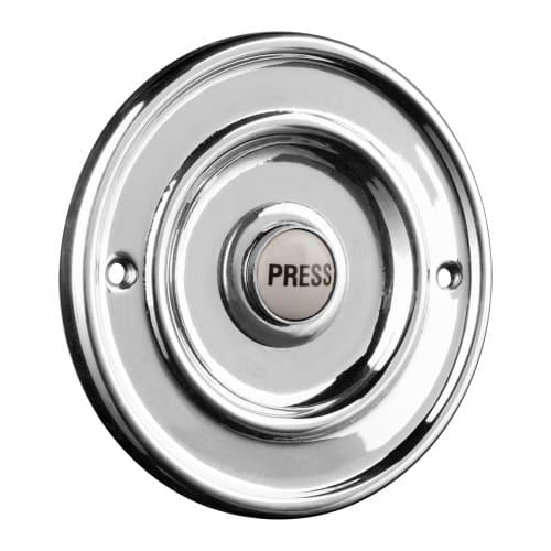 Image of Polished Chrome 76mm Dia Bell Push with China Press