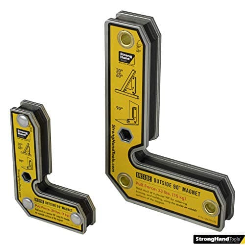 Image of Strong Hand Tools, Angle Magnetic Square Kit, Inside/Outside Magnets, Fixed Angle, 90° (30°, 60°), Mag. Pull Force 20/33 lbs, 3″/5" Length, Welding Square, MLDT350