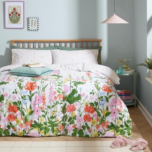 Image of furn. Cottage Garden Duvet Cover Set – Reversible Floral Meadow Easy Care Cotton Blend Bedding (Multicolour - Double)