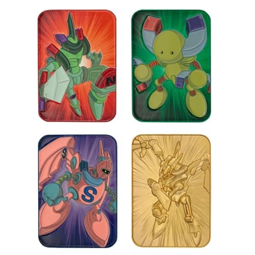 Image of Yu-Gi-Oh! Limited Edition Magnet Warrior Collectible Ingot Set | Officially Licensed, 4 Metal Ingots Including 24K Gold-Plated Valkyrion with Display Box