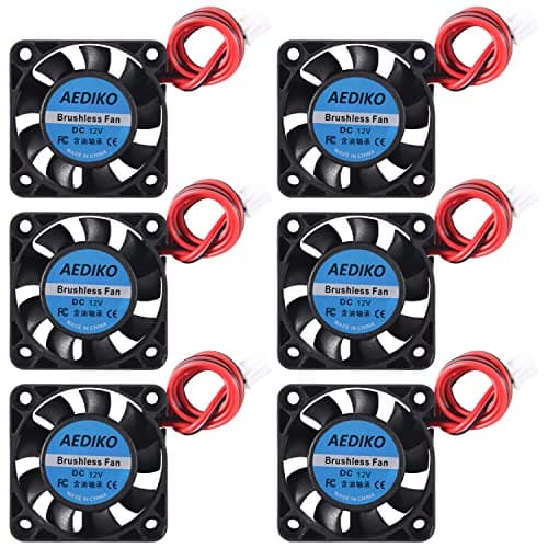 Image of AEDIKO 6pcs 4010 Fan DC 12V Mini Brushless Fan 3D Printer Cooling Fan 40x40x10mm with 2 Pin Terminal for 3D Printer, DVR and Other Small Appliances Series Repair
