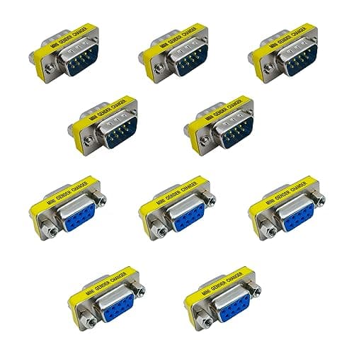 Image of iYueMps 10pcs DB9 Serial RS232 9 Pin Gender Changer Male-Male and Female-Female Adapter Converter(5pcs F-F + 5pcs M-M)