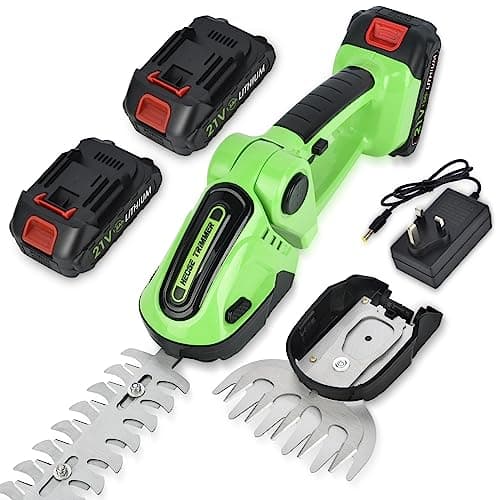 Image of Hedge Trimmer Cordless, Garden Grass Shears Battery Hedge Shears for Lawn Edge 2 in 1 Small Weed Trimmer with 2 Pack Li-Ion Battery and Charger for Shrub, Garden, Grass, Lawn and Pruning