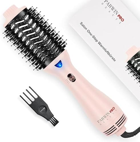 Image of One-Step Hair Dryer Brush, 4-in-1 Hot Air Styler with Ionic & Ceramic Technology, Professional Blow Dry Brush for Drying, Volumizing & Straightening (Mid to Long Hair), Blue (Pink)