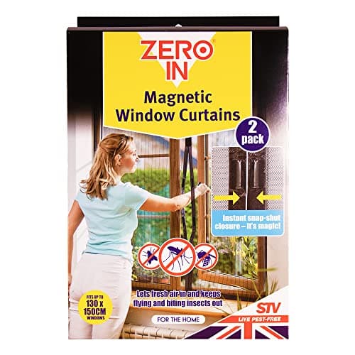 Image of Zero In Magnetic Insect Curtains for Windows - Twinpack 130 x 150cm Washable, UV Resistant Protects Homes from Insects and Flies