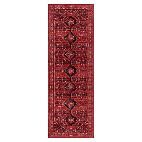 Image of Classic Home Store Oriental Rug or Runner Traditional Living Room Vintage Elegant Machine Washable Mat Shiraz 180cm x 60cm