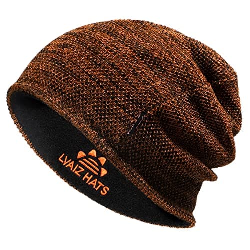 Image of Lvaiz Hats Mens Winter Beanie Hat Warm Fleece Lined Skull Cap for Men Reversible Women Windproof Watch Hat Knit Warm Unisex Beanie