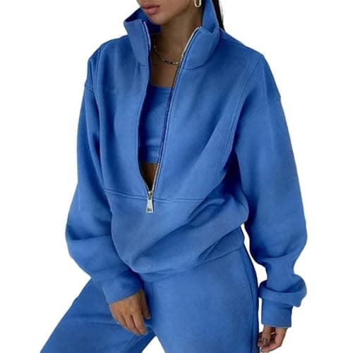 Image of Litthing Tracksuit Womens Full Set Lounge Wear Sets 2 Piece Ladies Fleece Tracksuits Comfort Long Sleeve Activewear Zip Coat Tops Trousers Sets Fashion Casual Thermal Autumn Winter