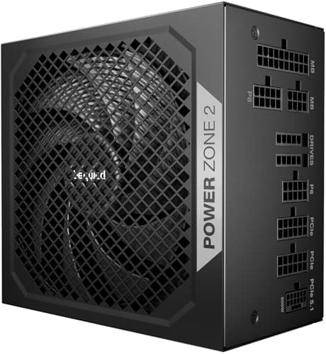 Image of be quiet! Power Zone 2 1200W power supply, 80 PLUS® Platinum and Cybenetics Platinum, semi-passive zero-RPM cooling, 90° angled 12V-2x6 connector, PCIe 5.1/ATX 3.1 compatibility