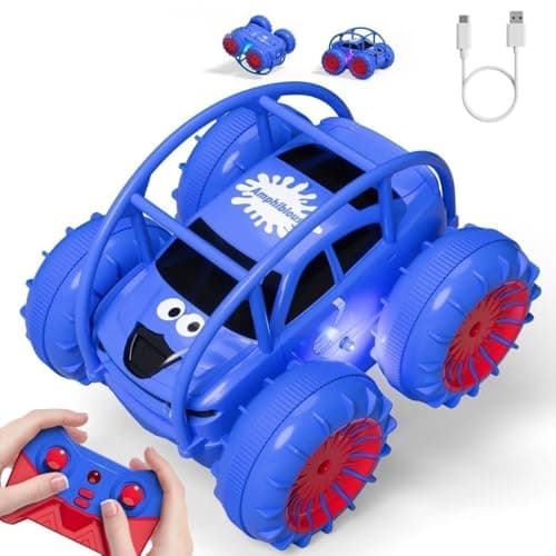 Image of MaxTronic Fast Direct Charging Remote Control Cars, 360° Flip Waterproof Stunt Car with ON/OFF Cool LED, 2.4GHz 4WD Indoor Outdoor Kids RC Toy Gift ideas for Kids Boys Girls