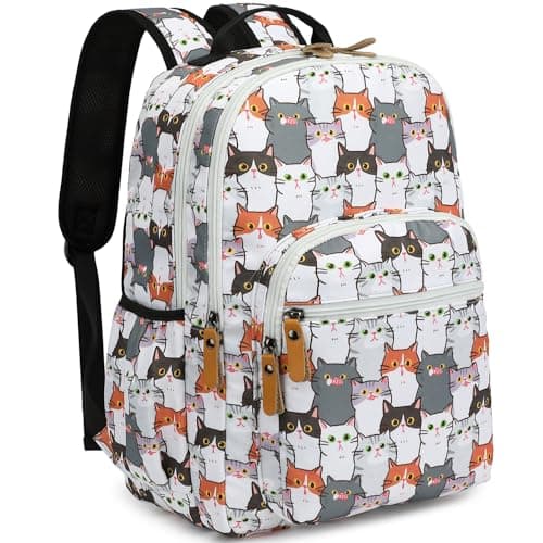 Image of Leaper Cute Cat Printing School Backpack Water-resistant Kid's Backpack Bookbags Travel Bag Casual Bag Satchel Gary