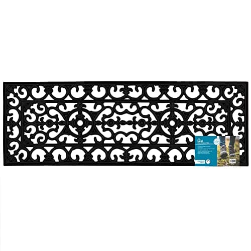 Image of JVL Lexi Wrought Iron Effect Rubber Step Mat, 25x75cm