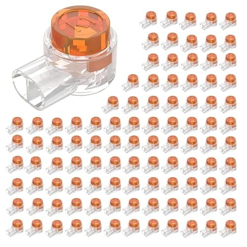 Image of Flycppo Gel Wire Connectors 100 Pcs K1 Gel Crimps Telephone Cable Connectors,Waterproof Cable Connectors 2 Way Gel Filled Connector Crimps for Network Data Phone Wire Joints (Orange)