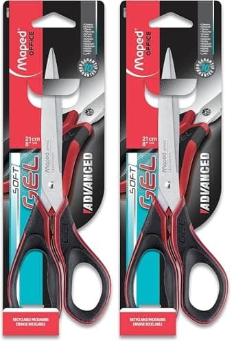 Image of Maped 21 cm Advanced Gel Asymmetrical Scissors, 499210 (Pack of 2)