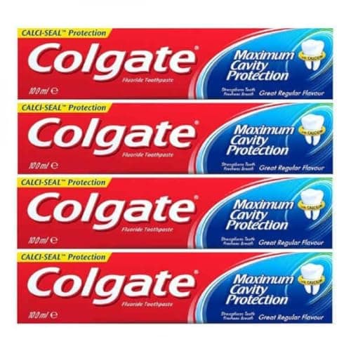 Image of 4 x Colgate Maximum Cavity Protection Toothpaste 100ml x 4 Pack – Fights Cavities, Strengthens Enamel, Fluoride Formula, Fresh Mint Flavor, Daily Oral Care for Healthy Teeth & Gums