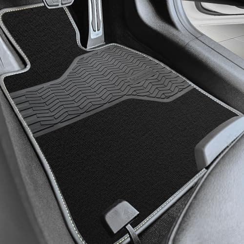 Image of Michelin Car Mats to fit Grandland MHEV (Mild Hybrid) 2024+ Black Luxury Carpet Car Mats with Black Trim & Michelin Heel Pad [MII-2943]