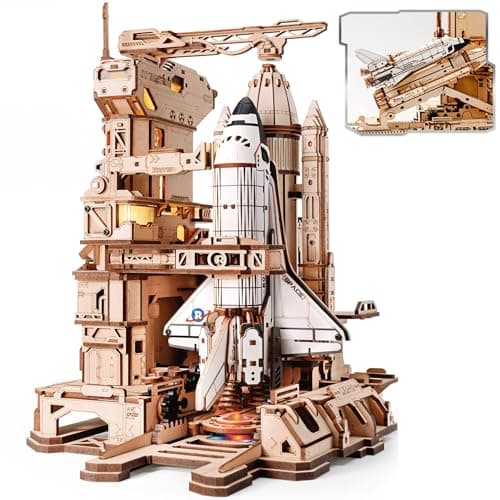 Image of ROKR 3D Wooden Puzzle Space Shuttle Model Kits For Adults To Build STEM Toy Gift LKA02
