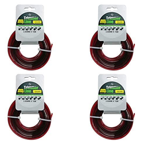 Image of SPARES2GO Square 3.0mm Diameter 4 x 15m Pro Cord Line Compatible with Stihl Strimmer Trimmer Brush Cutter