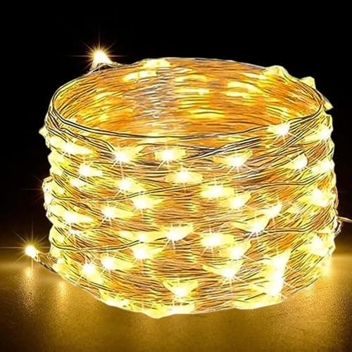 Image of Fairy Lights,50 LED Battery Powered Fairy Lights,String Lights,Waterproof Copper Wire Light for Indoor Outdoor Lighting, Bedroom, Wedding Decor, Party, Christmas Tree Decoration (5M/16ft,WarmWhite)