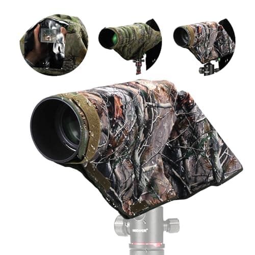 Image of NEEWER Camera Rain Cover, L Large Waterproof Raincoat Cover Sleeve for Canon Sony Nikon Fujifilm DSLR Camera & Lenses up to 400mm, Dual Sided Camouflage Green Camo Nylon, PB020