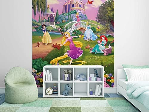 Image of Komar Photo Wallpaper - Princess Sunset - Size 184 x 254 cm - Disney Princess Children's Room Wallpaper Colourful