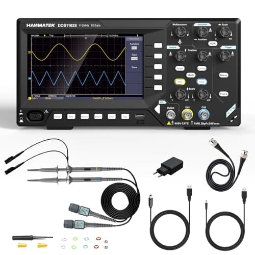 Image of HANMATEK 2 in1 DOS1102S Digital Storage Oscilloscope with Built-in Waveform Generator, 110MHz Bandwidth, 2 × 500MSa/s Sampling Rate, Dual-Channel