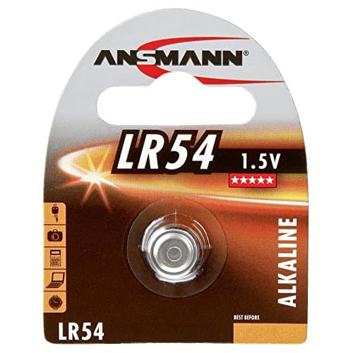 Image of ANSMANN LR54 Coin Battery [Pack of 1] Alkaline 1.5V Button Cell Ideal for Calculators, Watches, Scales, Blood Pressure Monitors, Remotes, Keyless Entry Systems, Glucose Monitors, and Small Toys