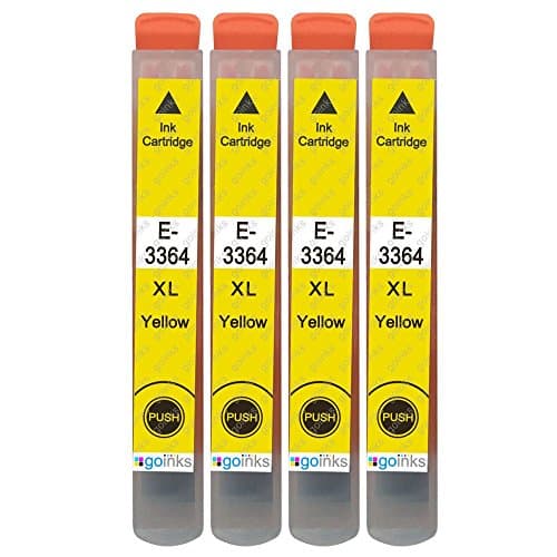 Image of 4 Go Inks Yellow Ink Cartridges to replace Epson T3364 (33XL Series) Compatible/non-OEM for Epson Expression Premium Printers, High Capacity