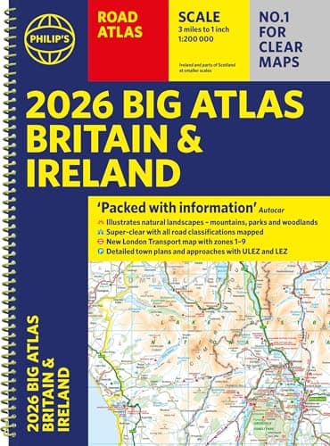Image of 2026 Philip's Big Road Atlas of Britain & Ireland: (A3 Spiral Bound) (Philip's Road Atlases)
