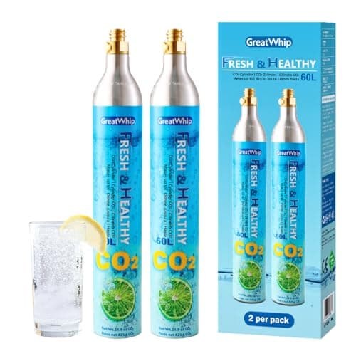 Image of 60 Litre Spare Gas Cylinder (SCREW IN) Water Carbonator CO2 Cylinder Compatible with Carbonated Water Machine, 2 cylidners