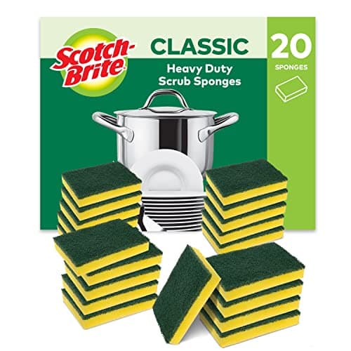 Image of Scotch-Brite Classic Heavy Duty Scrub Sponge, 20 Pieces - Durable Scourer that Easily Removes Grease & Burnt-on Food