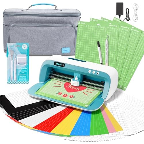 Image of Likcut S41 Vinyl Cutter Machine, Creator Bundle with Carrying Case & Accessories | Smart Cutting Machine for DIY Vinyl, HTV, Cardstock, Paper Crafts and Home Decor