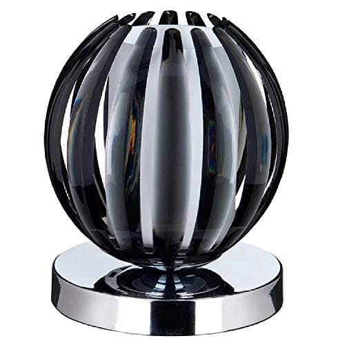 Image of Britalia Polished Chrome & Smoked Acrylic Leaf Vintage Retro Touch Table Desk Lamp | 1 x G9 Capsule Bulb Required (Not Included) | Study - Bedroom - Lounge | 3 Light Settings