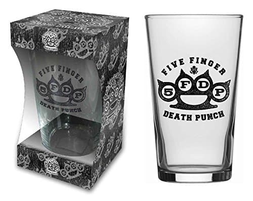 Image of Five Finger Death Punch Beer Glass Knuckle Band Logo Official Boxed One Size