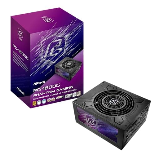 Image of ASRock PG 1600G ATX 3.1 1600W Power Supply PCle5.1 10 Years Warranty Fully Modular Japanese Capacitor Phantom Gaming PG-1600G 80 Plus Gold Cybenetics Platinum 12V-2x6 Cables