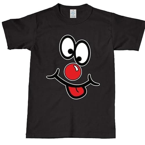 Image of BESTITALIANUK Funny Smiley Face Kids Girls Boys Adult Fun Day 2026 T-Shirt Top Charity Event Celebration Tshirt Black