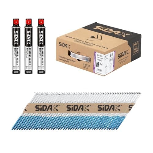 Image of SiDAX | Collated Clipped Head Nails & Gas | Ring Shank | Electro-Galvanised | 2.8 x 63mm | Box 3300 pcs (CHN04-2863FC)
