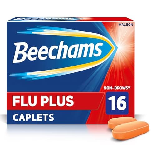 Image of Beechams Flu Plus Caplets, Cold & Flu Relief Medicine for adults, with Paracetamol, 16s