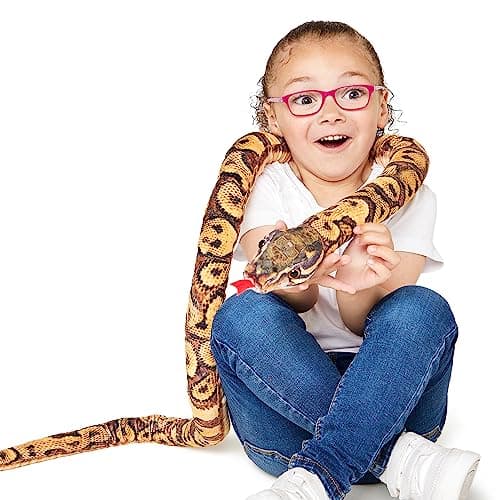 Image of Zappi Co Kids Stuffed Soft Cuddly Plush Snake Toy-Part of Safari Animals Collection, Perfect for Kids (180 cm Length)(Burmese Python)