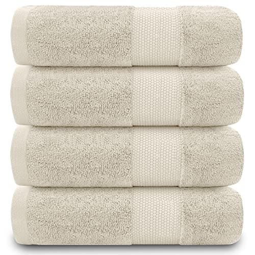 Image of GC GAVENO CAVAILIA Luxury Cream Hand Towels Set – 4 Pack 700 GSM 100% Egyptian Cotton Quick Drying & Super Absorbent Hand Towels 50x85cm – Ultra Soft Plush Towels for Bathroom, Home, Hotel, Gym & Spa
