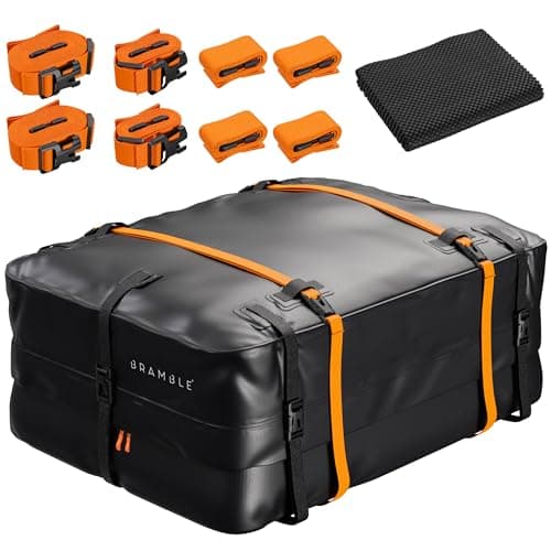 Image of Heavy Duty Universal Car Roof Bag (Without Roof Rack) 432 litres, Waterproof 500D PVC - Ideal Cargo Travel Box for Luggage including Non-slip Mat, Hooks & Lash Straps - 15 Cubic Feet